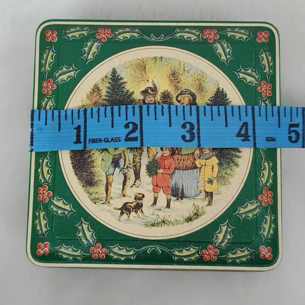 Vintage Tin box company metal made in England Christmas Day